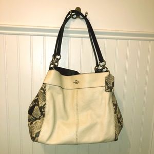 Snakeskin Print Coach Bag and Matching Wallet